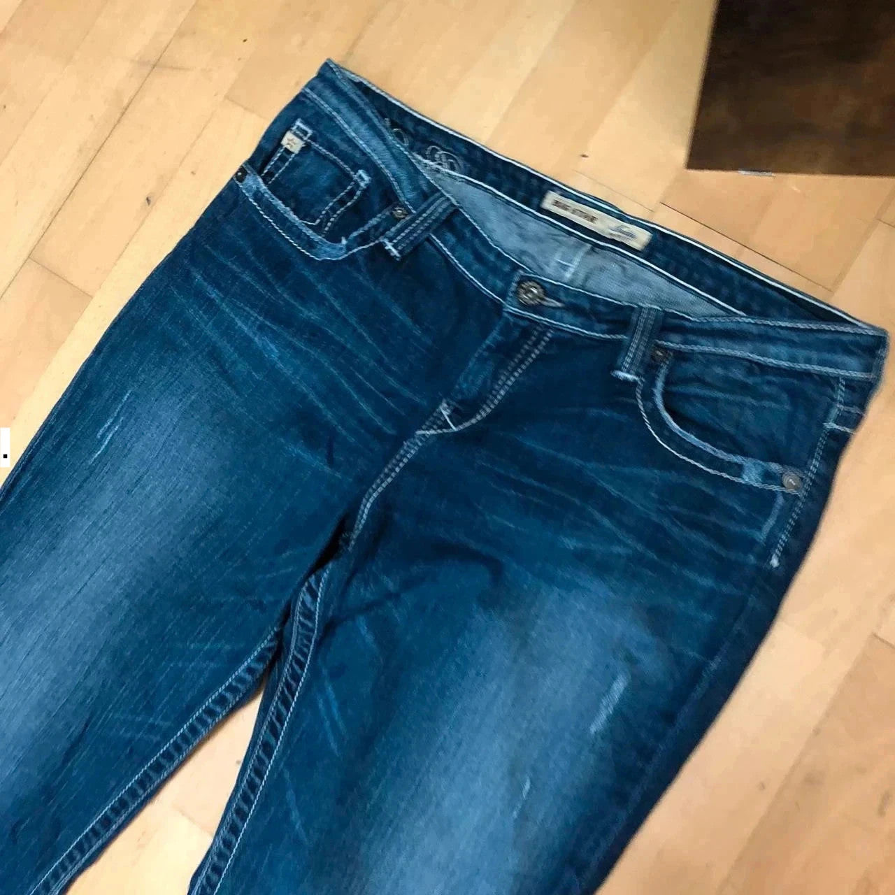 Vintage Y2K 00s Embroidered Jeans Mid High Rise Big Star - 34W CL