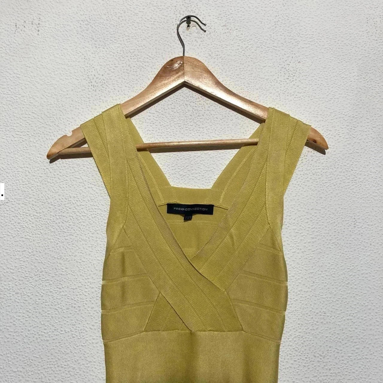 Yellow French Connection Pencil Dress - UK8