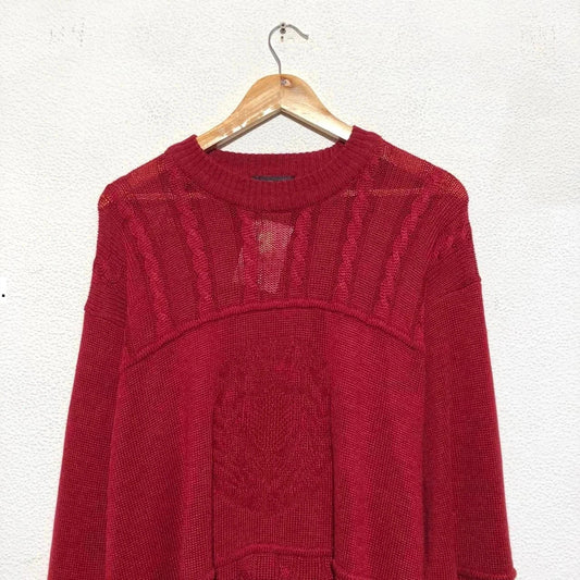 Vintage 80s Red St Michael Knitted Jumper - XL