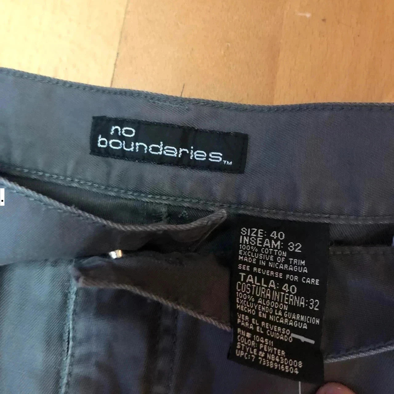 Vintage 00s Grey Baggy Cargo Trousers No Boundaries - 40W 32L