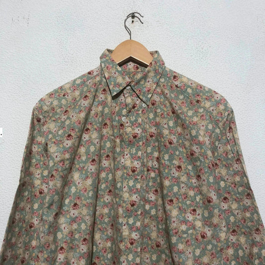 Vintage 90s Floral Patterned Nafnaf Shirt - Small