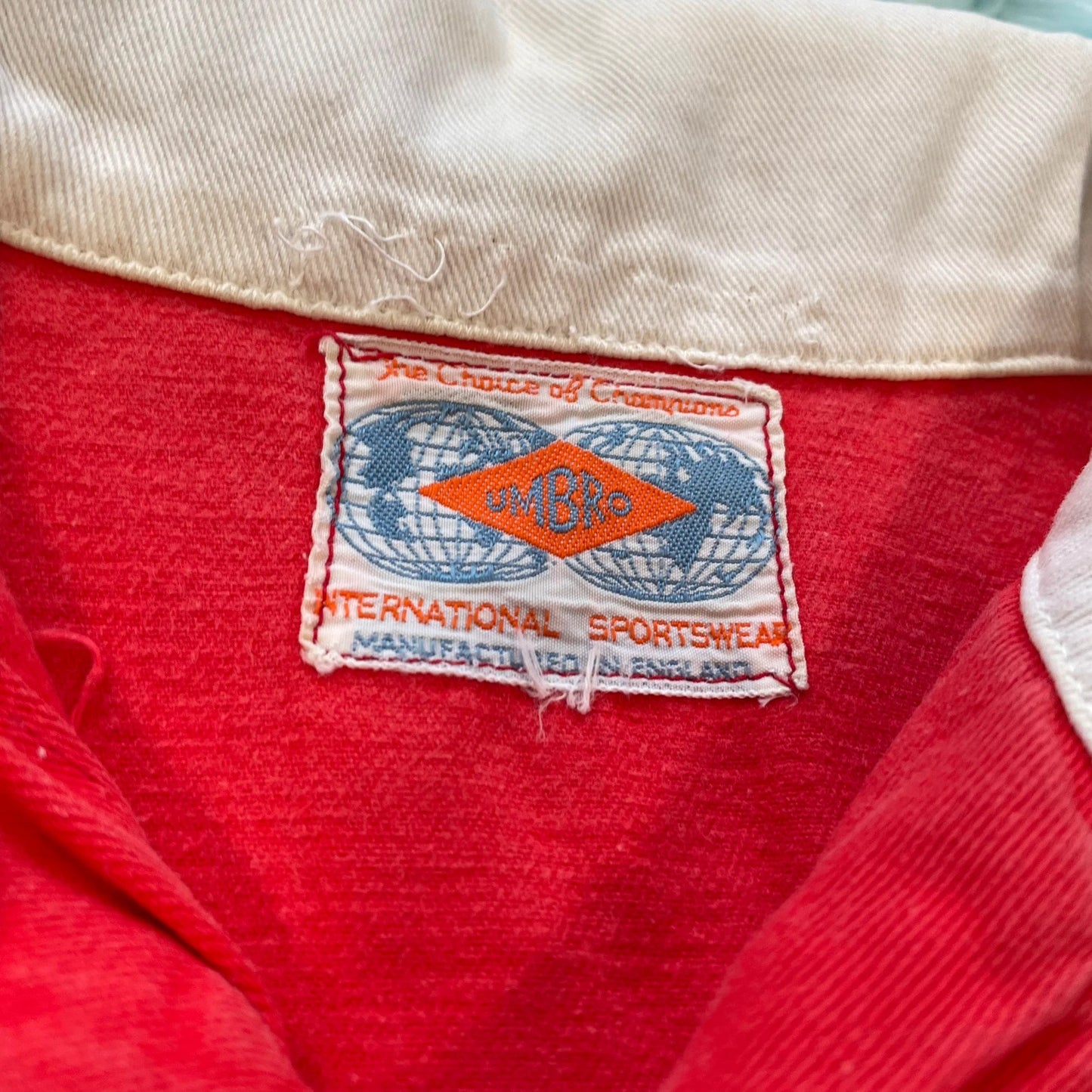 Vintage 1960s Red & White Umbro Football/Rugby Shirt - L