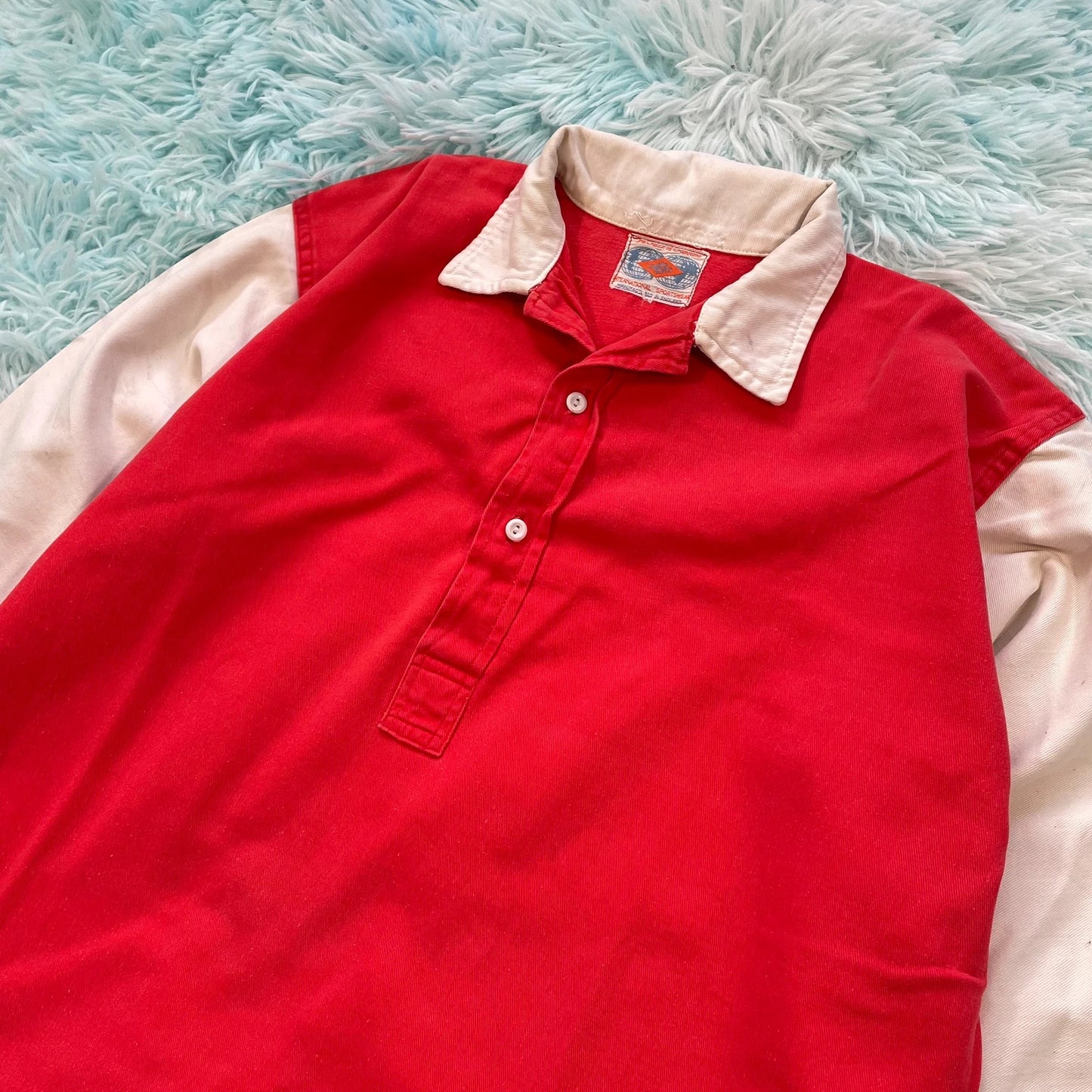 Vintage 1960s Red & White Umbro Football/Rugby Shirt - L