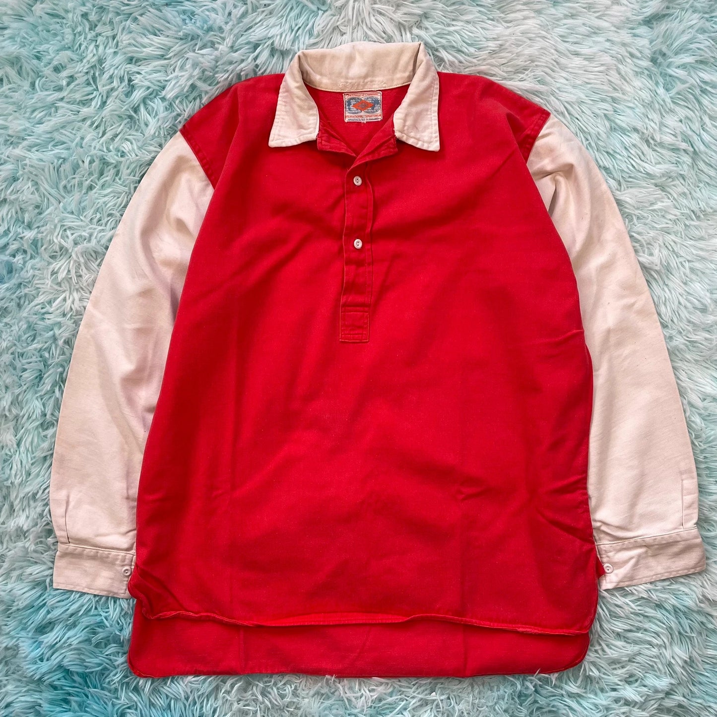 Vintage 1960s Red & White Umbro Football/Rugby Shirt - L