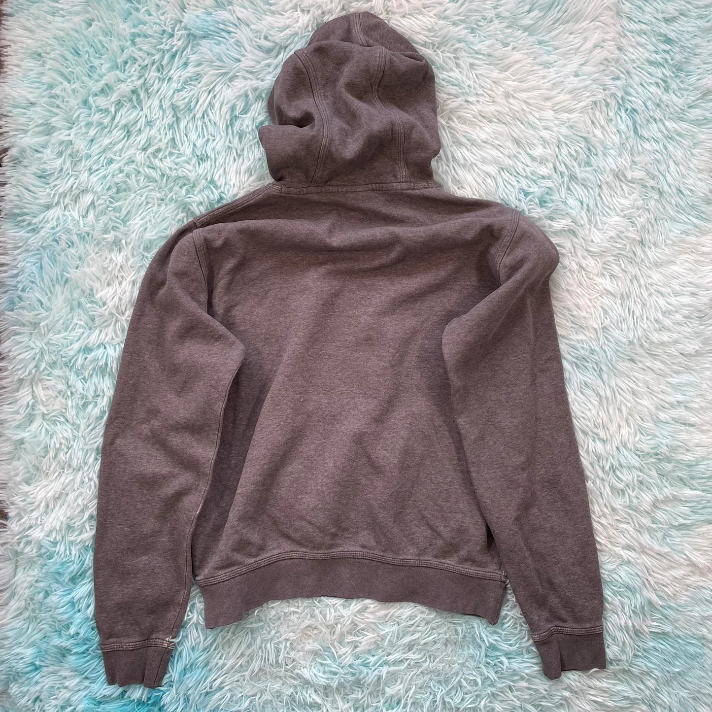 Vintage Grey Nike Plain Hoodie - Medium