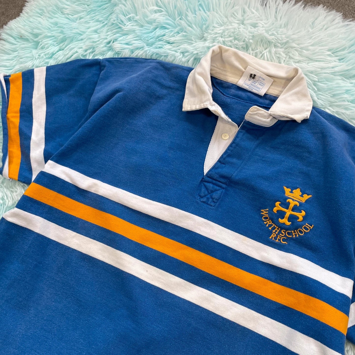 Vintage 90s Blue Worthschool Rugby Shirt - XL