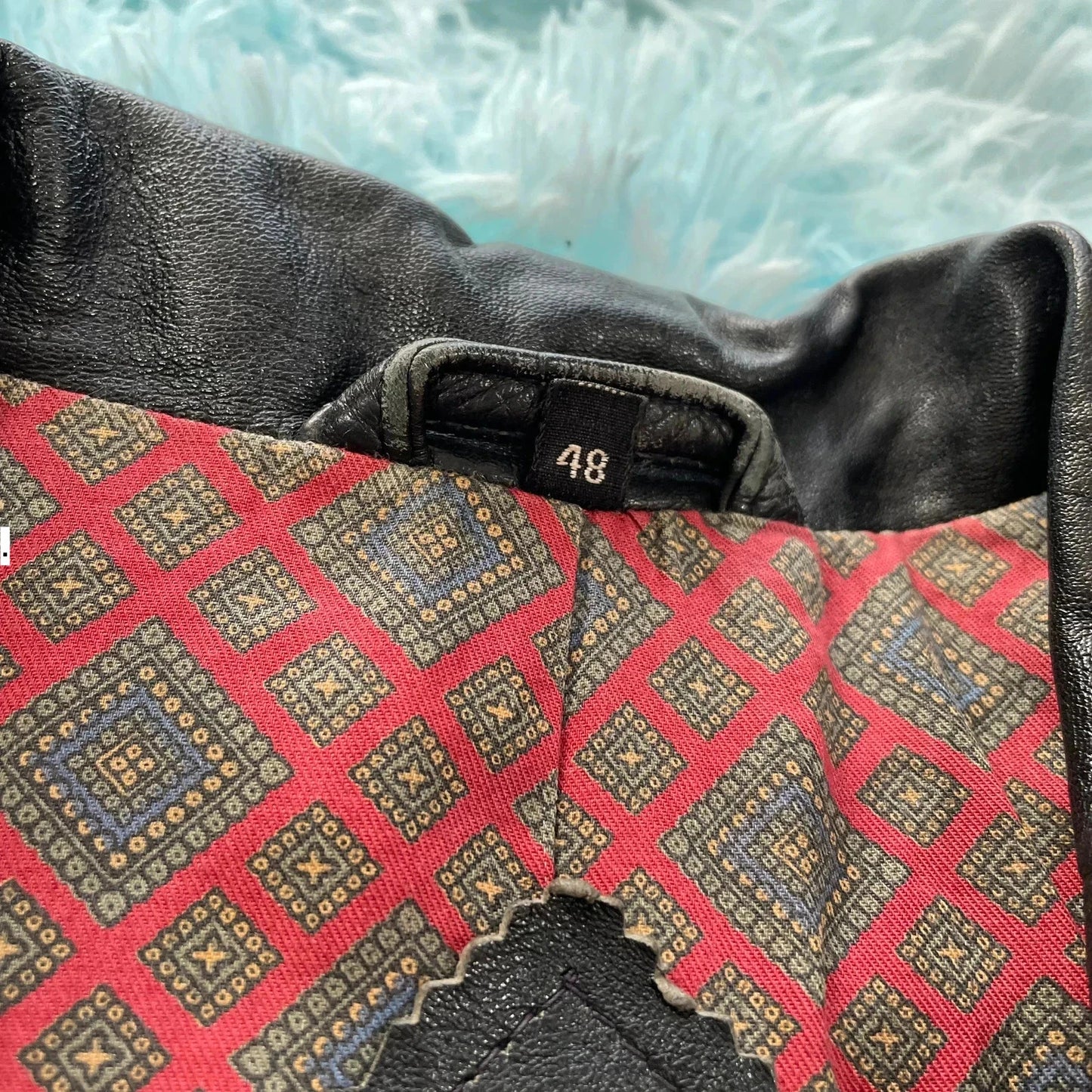 Vintage 90s Black Boxy Leather Jacket - XL
