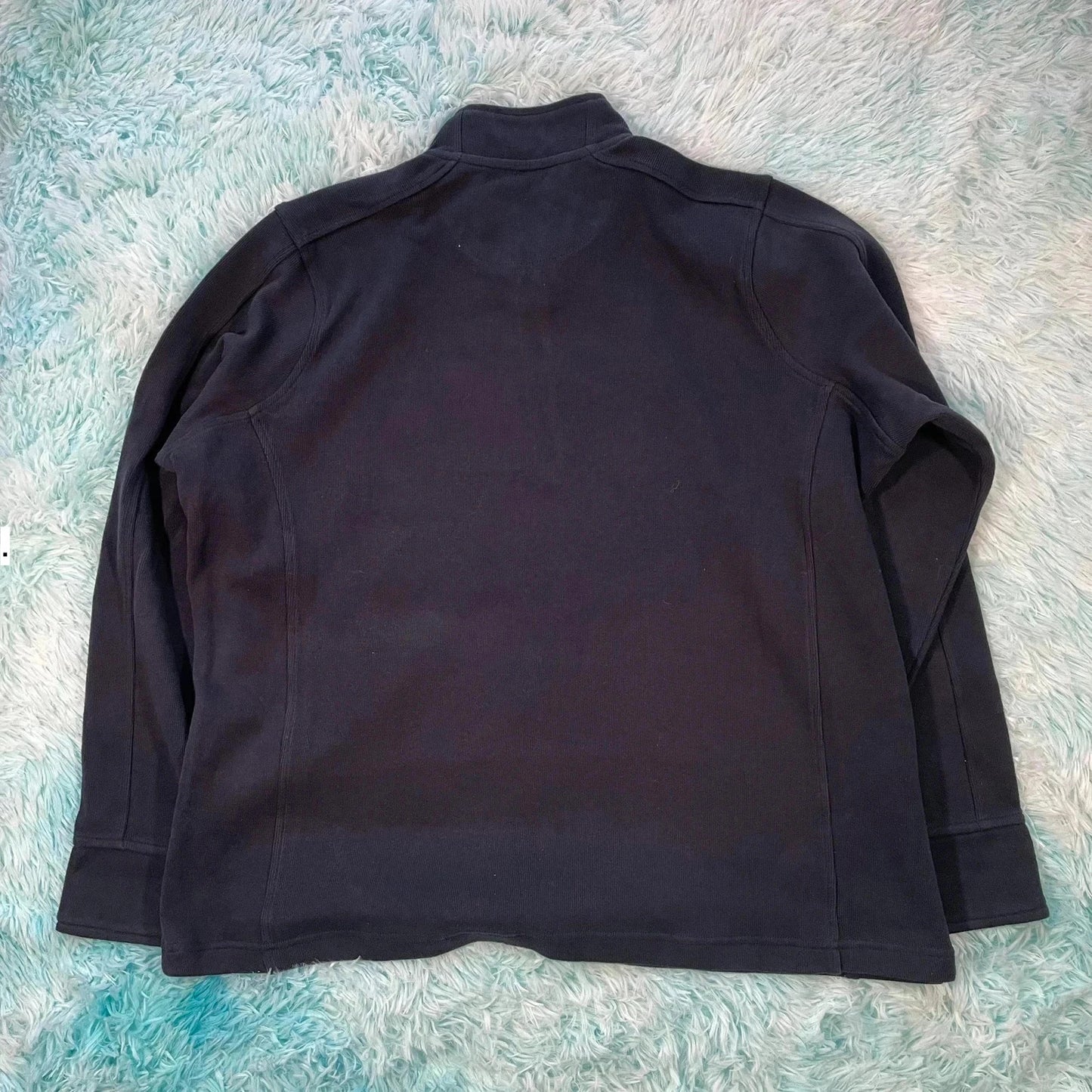 Navy Orvis 1/4 Zip Sweatshirt Plain - XL