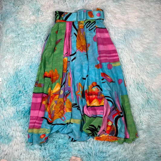 Vintage 90s Funky Skirt Pleated Jacques Vert - Size 10