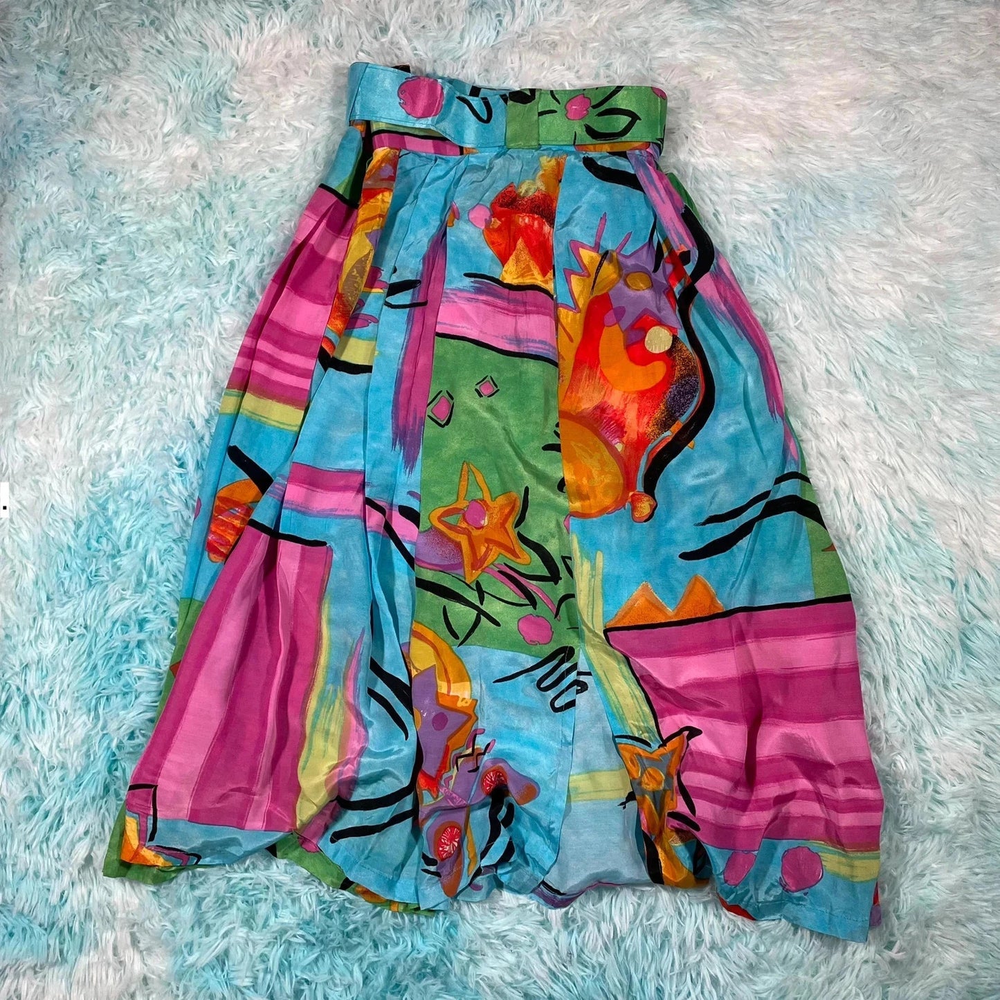 Vintage 90s Funky Skirt Pleated Jacques Vert - Size 10
