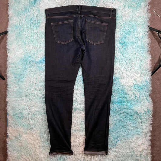 Navy Uniqlo Selvedge Jeans Straight Leg - 38W 32L