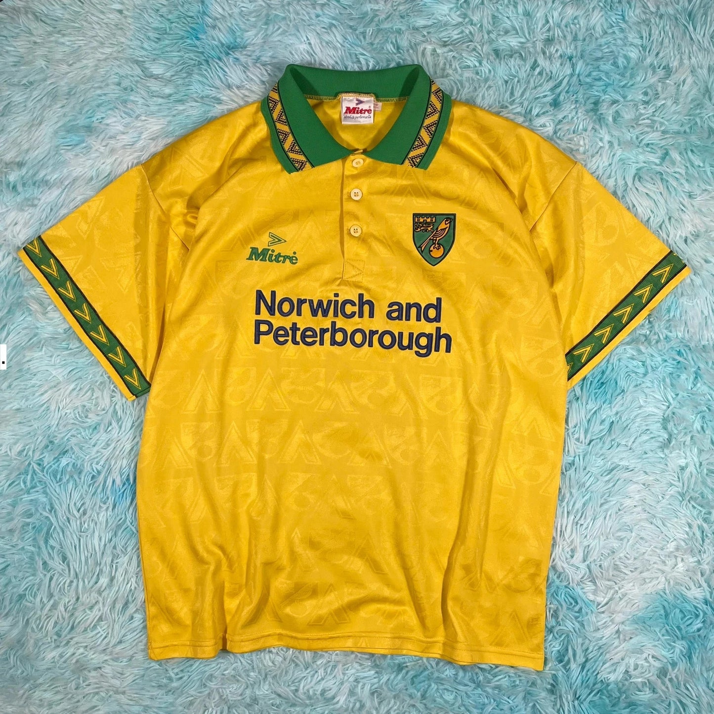 Vintage 1994-96 Norwich Shirt Mitre Football Kit - Large