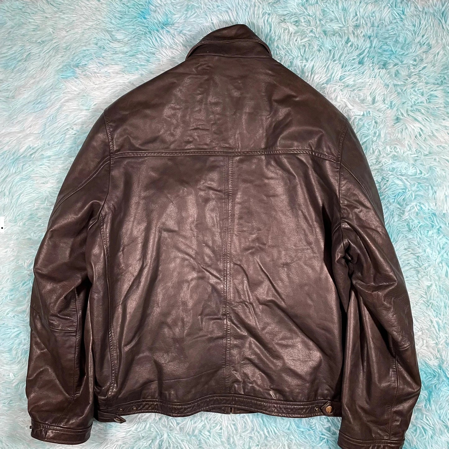 Vintage Brown Boxy Leather Jacket - XXL