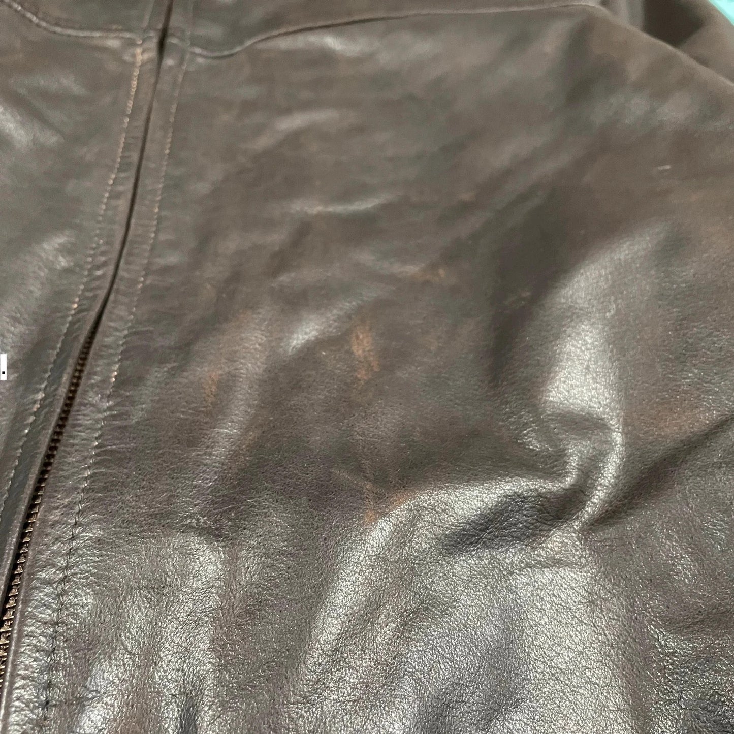 Vintage Brown Boxy Leather Jacket - XXL