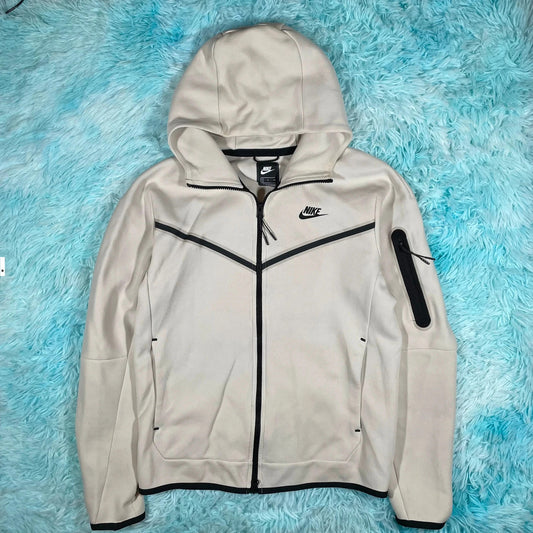 Cream Nike Tech Fleece Hoodie - Small