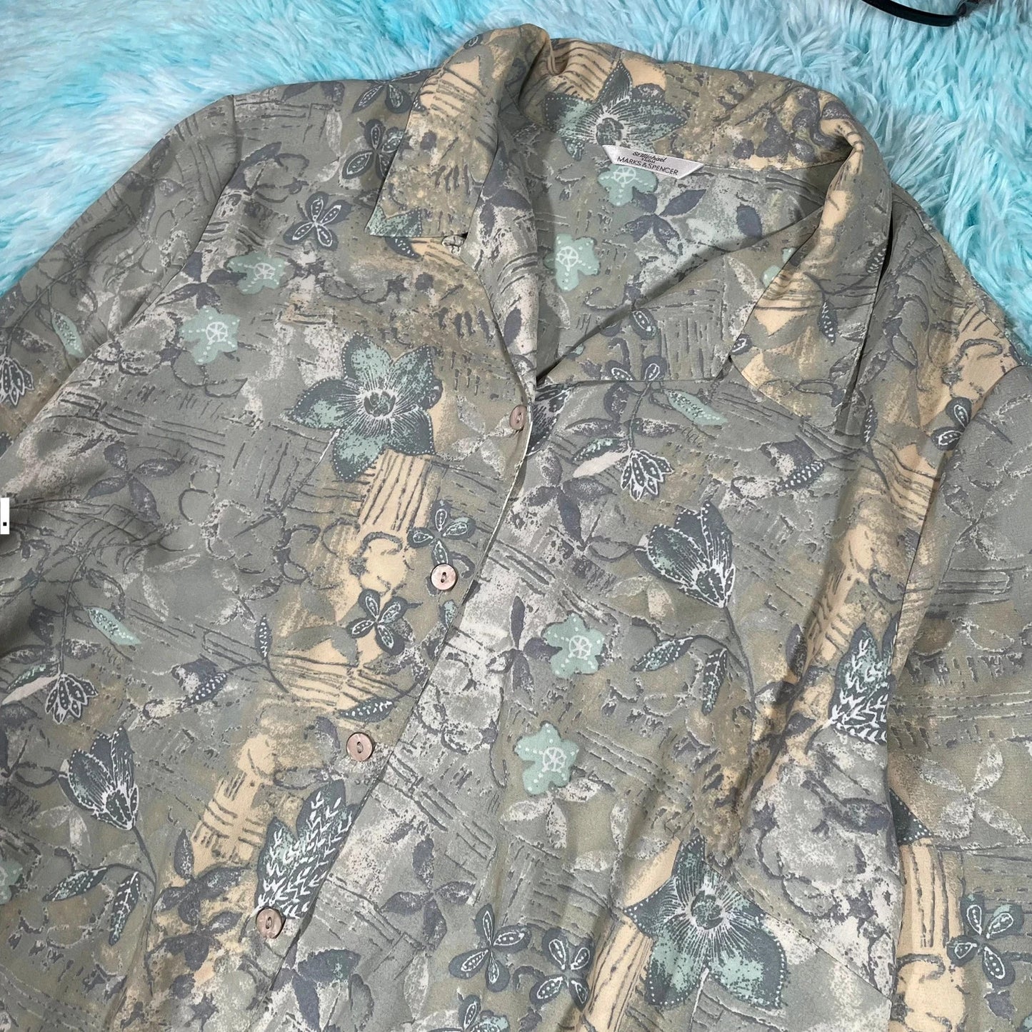 Vintage 90s St Michael Patterned Patterned Shirt - Size 22