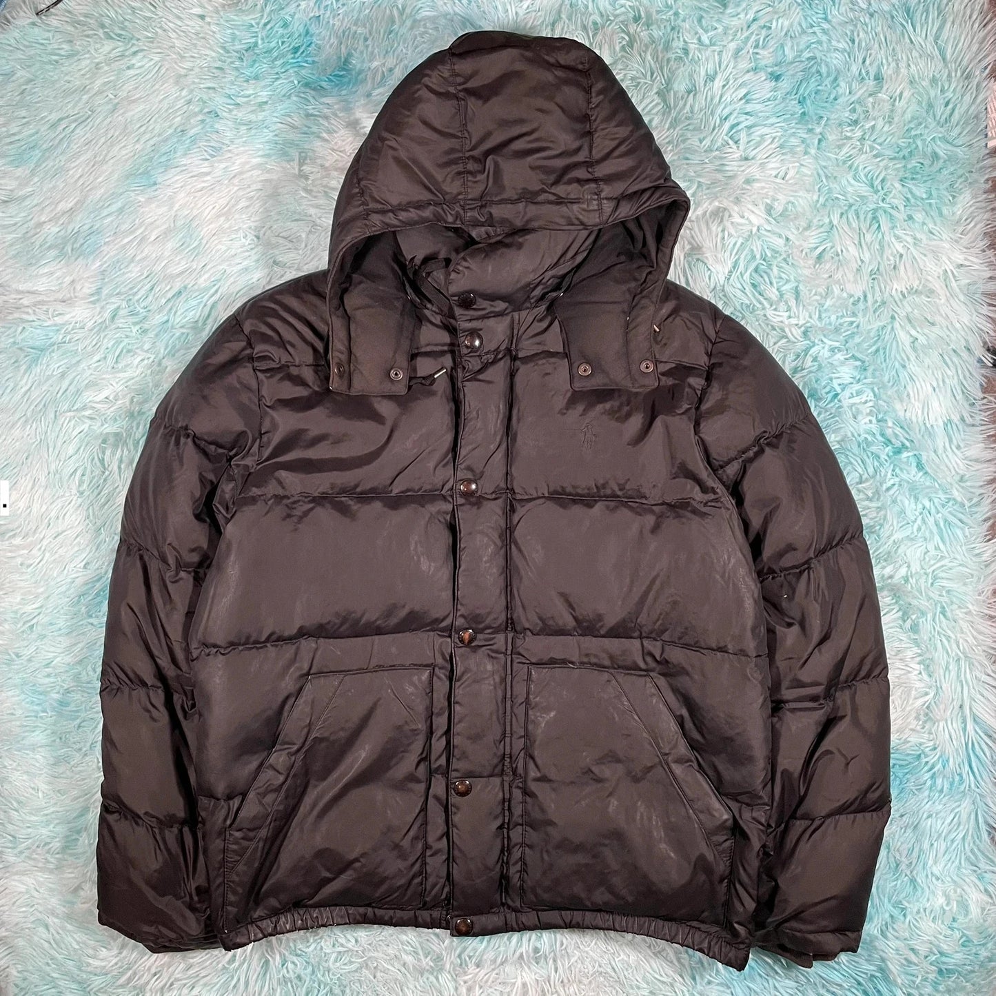 Vintage Black Polo Ralph Lauren Puffer Jacket - Medium