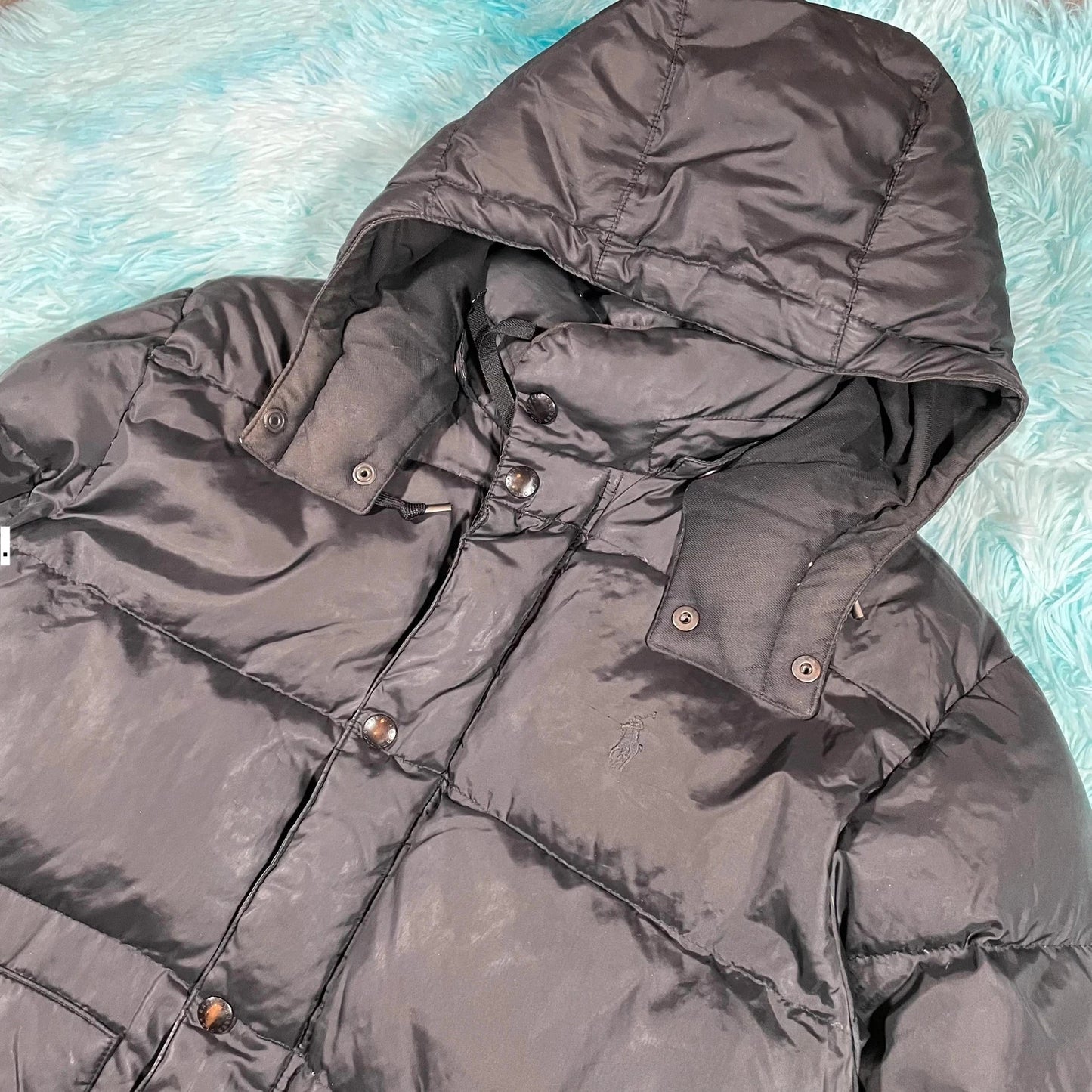 Vintage Black Polo Ralph Lauren Puffer Jacket - Medium