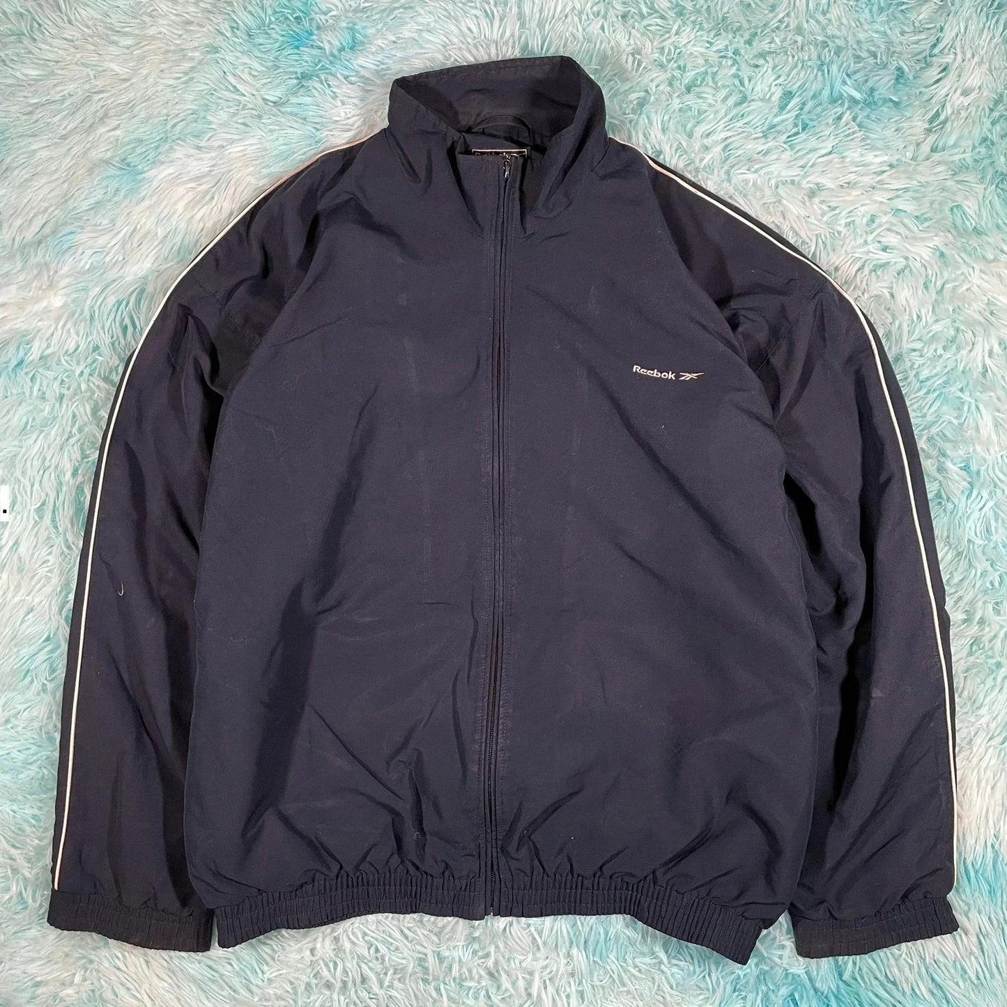 Vintage 00s Navy Reebok Track Jacket - Large