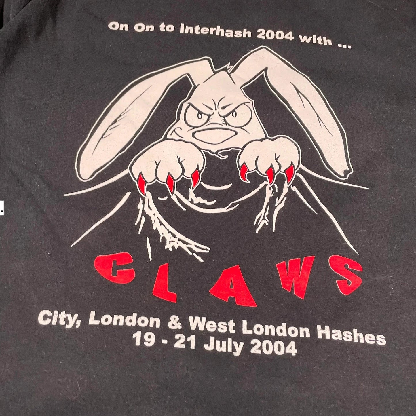 Vintage 2004 Black Interhash Graphic T Shirt - Large