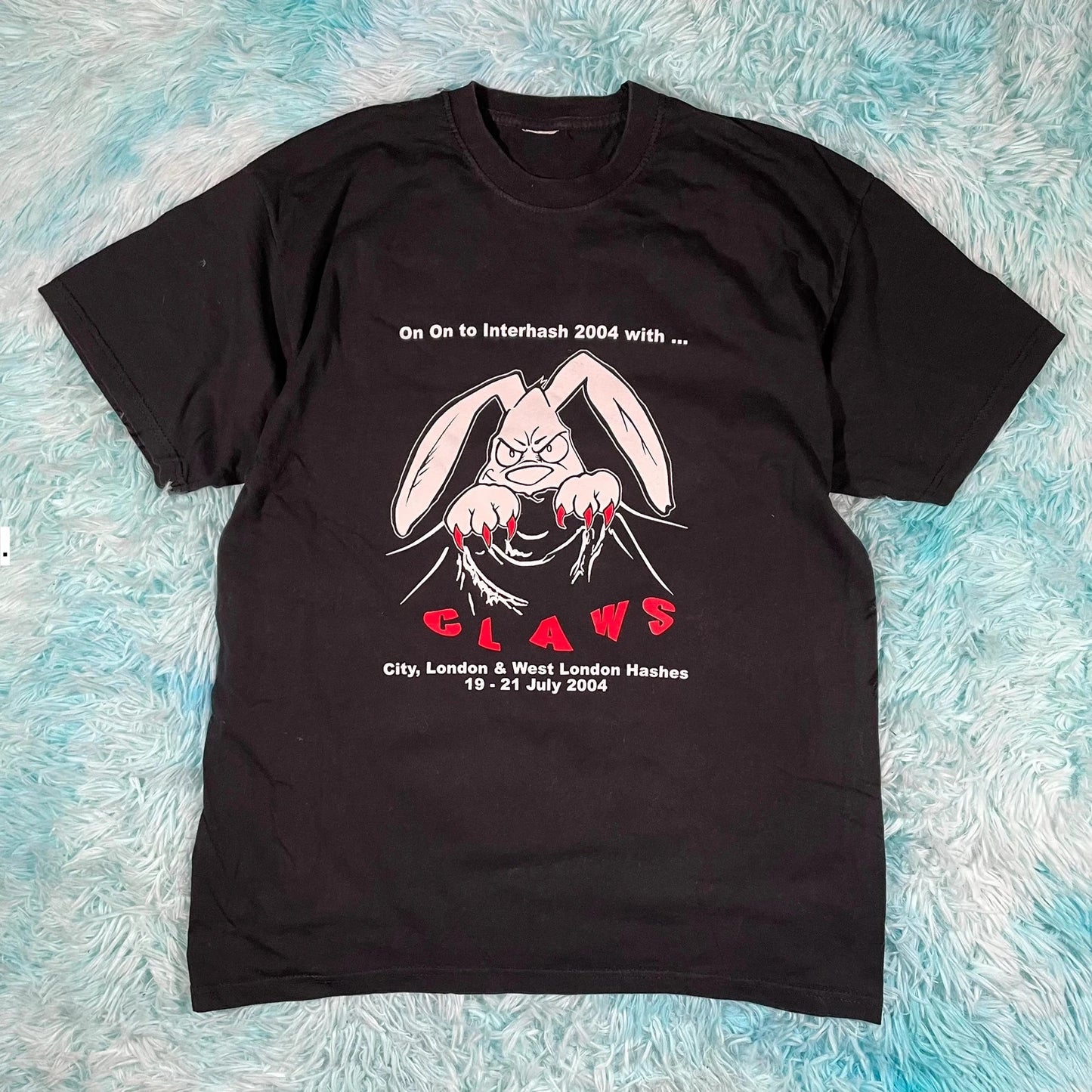 Vintage 2004 Black Interhash Graphic T Shirt - Large