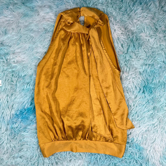 Vintage Coast Ochre Halter Neck Top - Size 12