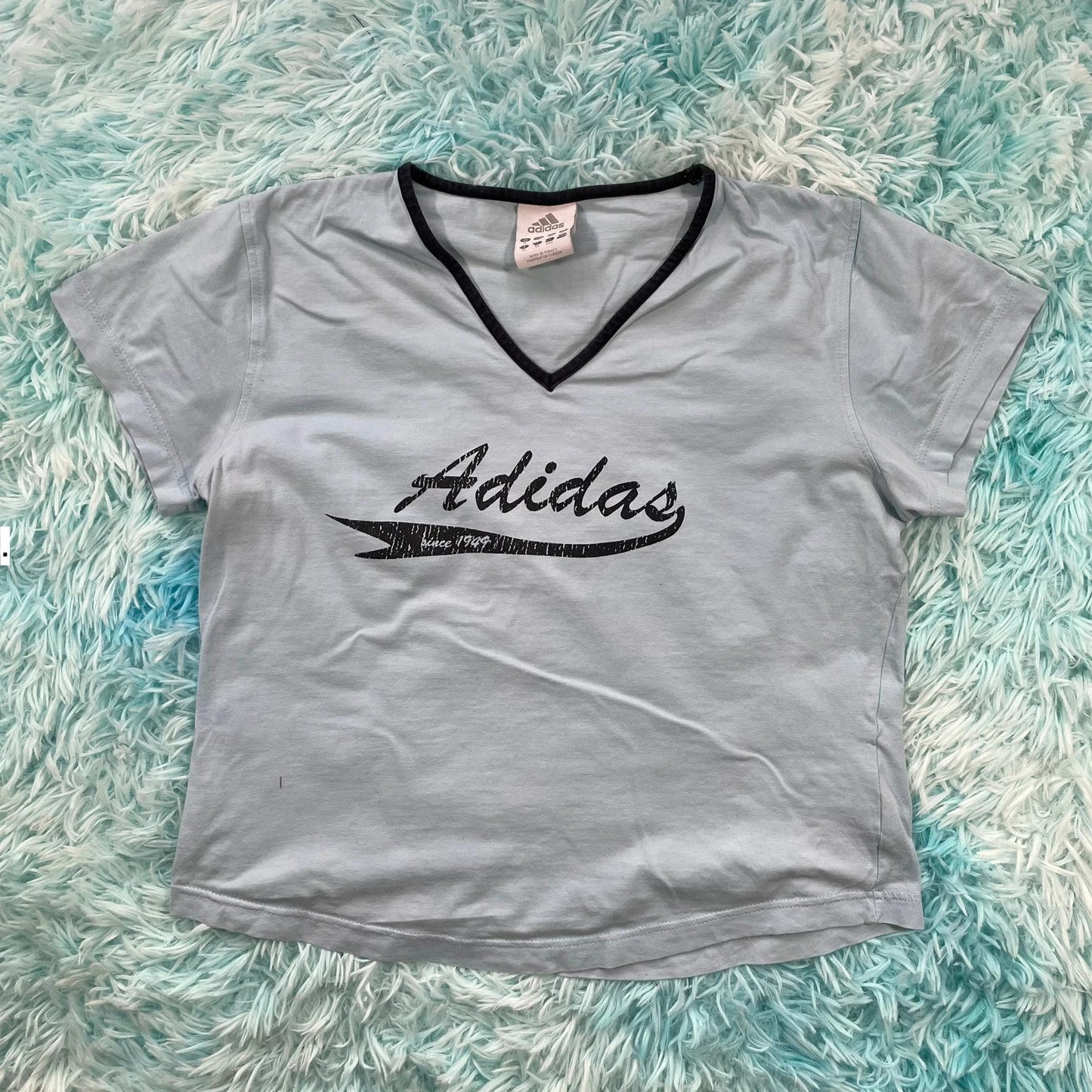 Vintage Y2K Light Blue Adidas T Shirt - Size 16