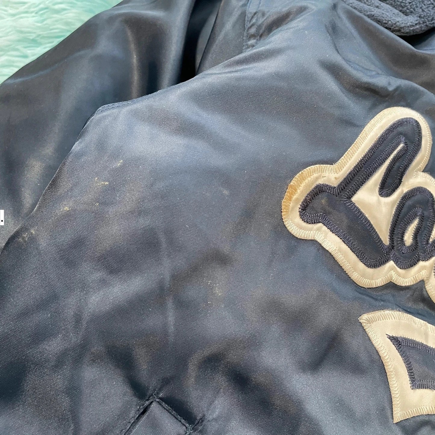 Vintage 00s Navy Los Angeles Baseball Puffer Jacket - XL