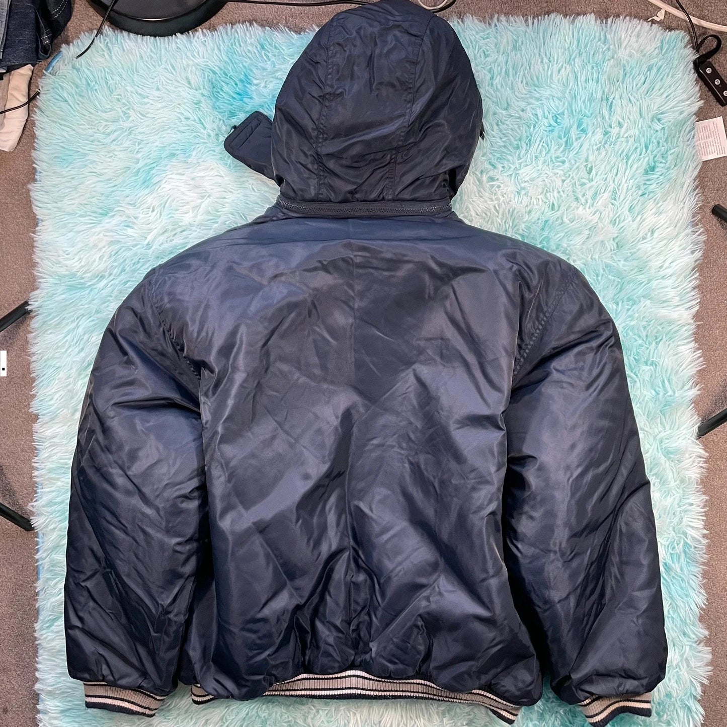 Vintage 00s Navy Los Angeles Baseball Puffer Jacket - XL