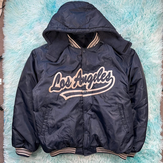 Vintage 00s Navy Los Angeles Baseball Puffer Jacket - XL