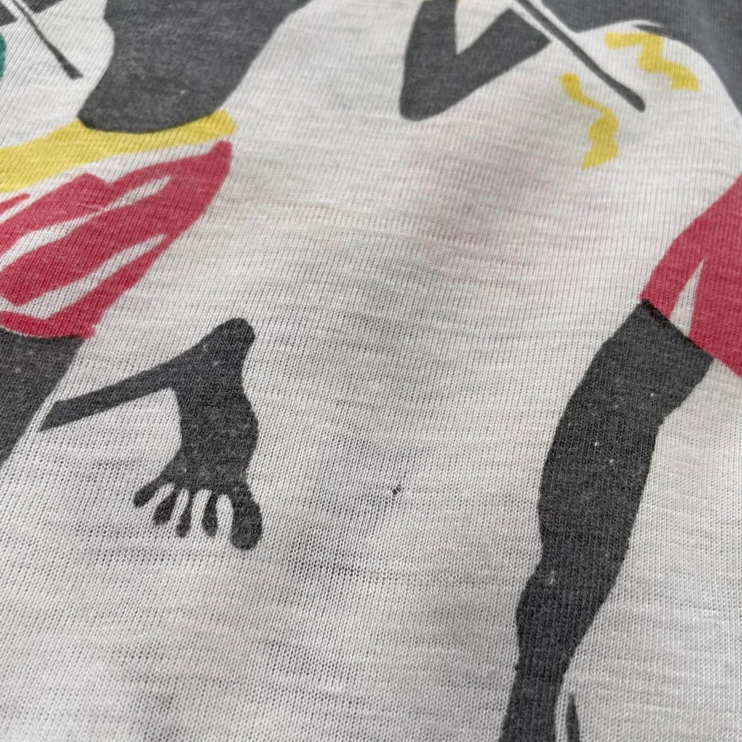 Vintage 80s White Carnival Graphic T Shirt - Medium