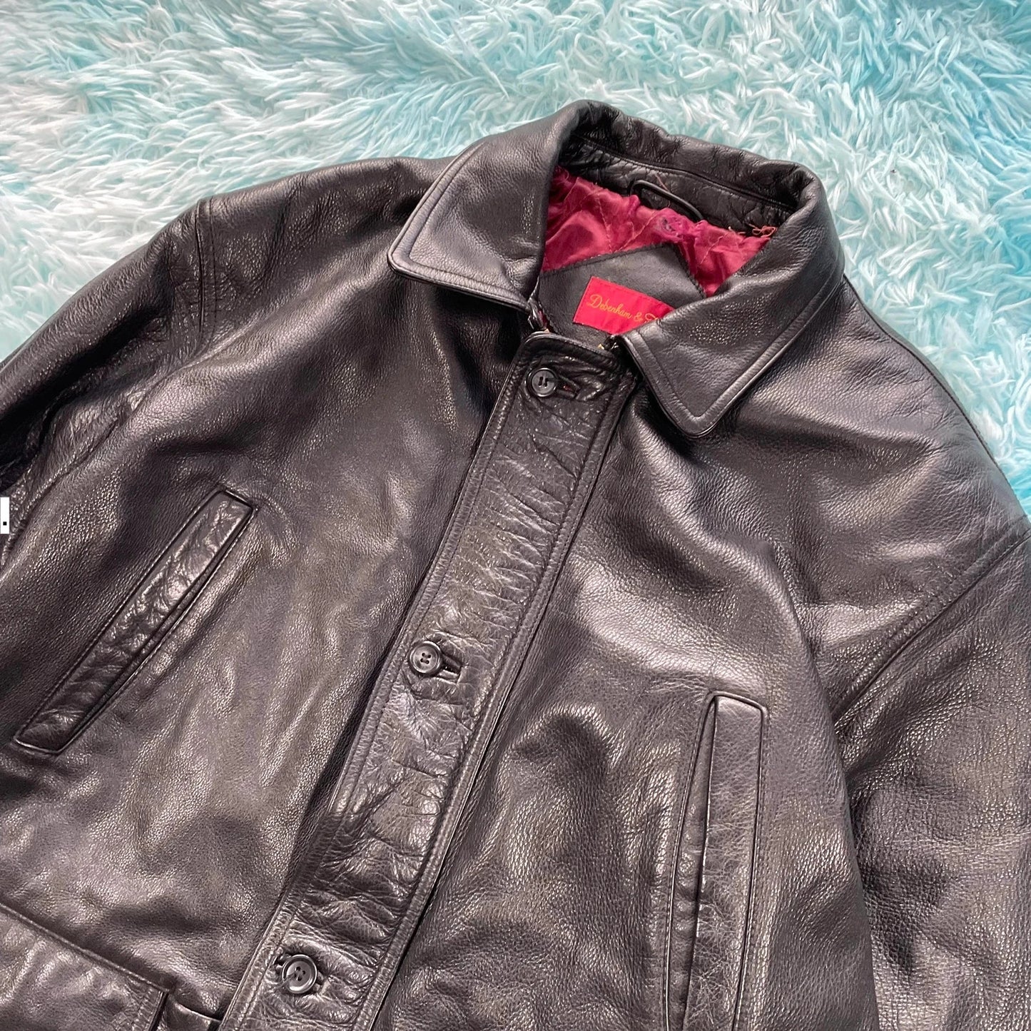 Vintage 90s Black Leather Jacket - Large