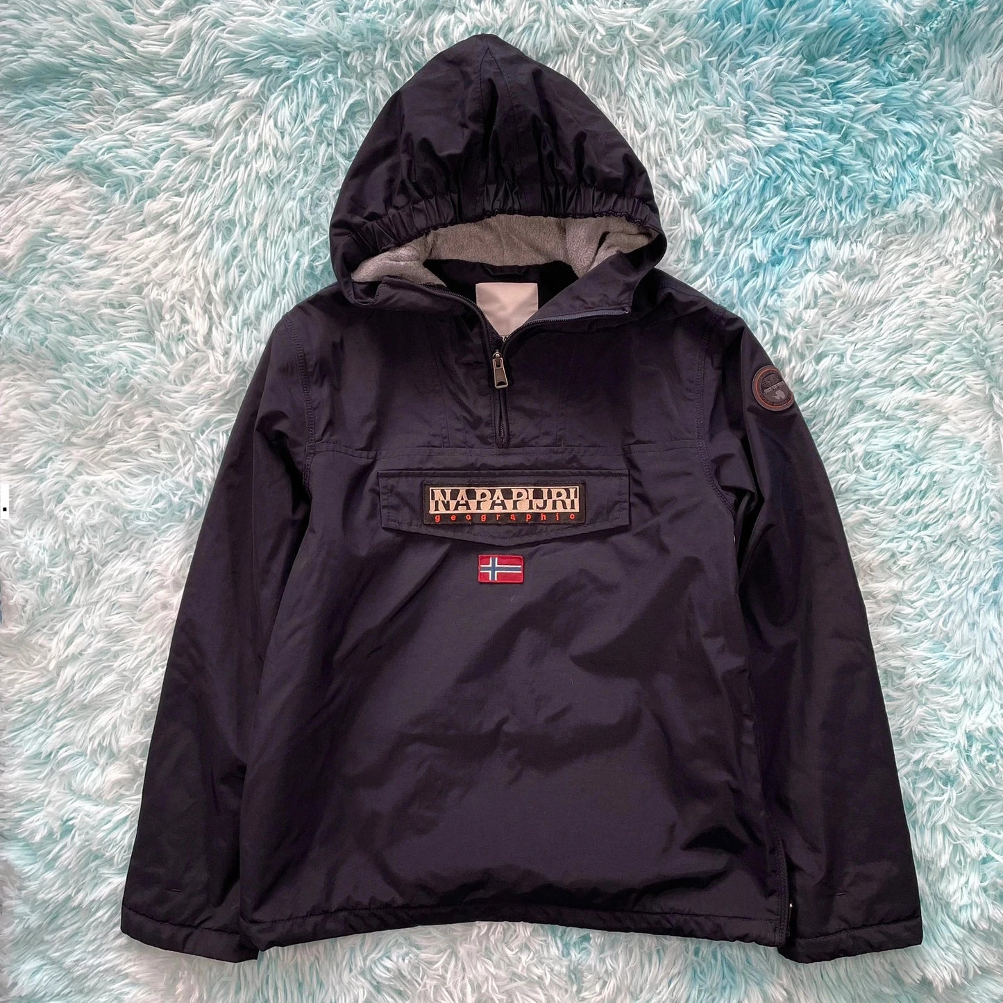 Vintage Navy Napapijri Fleeced Jacket - Size 10