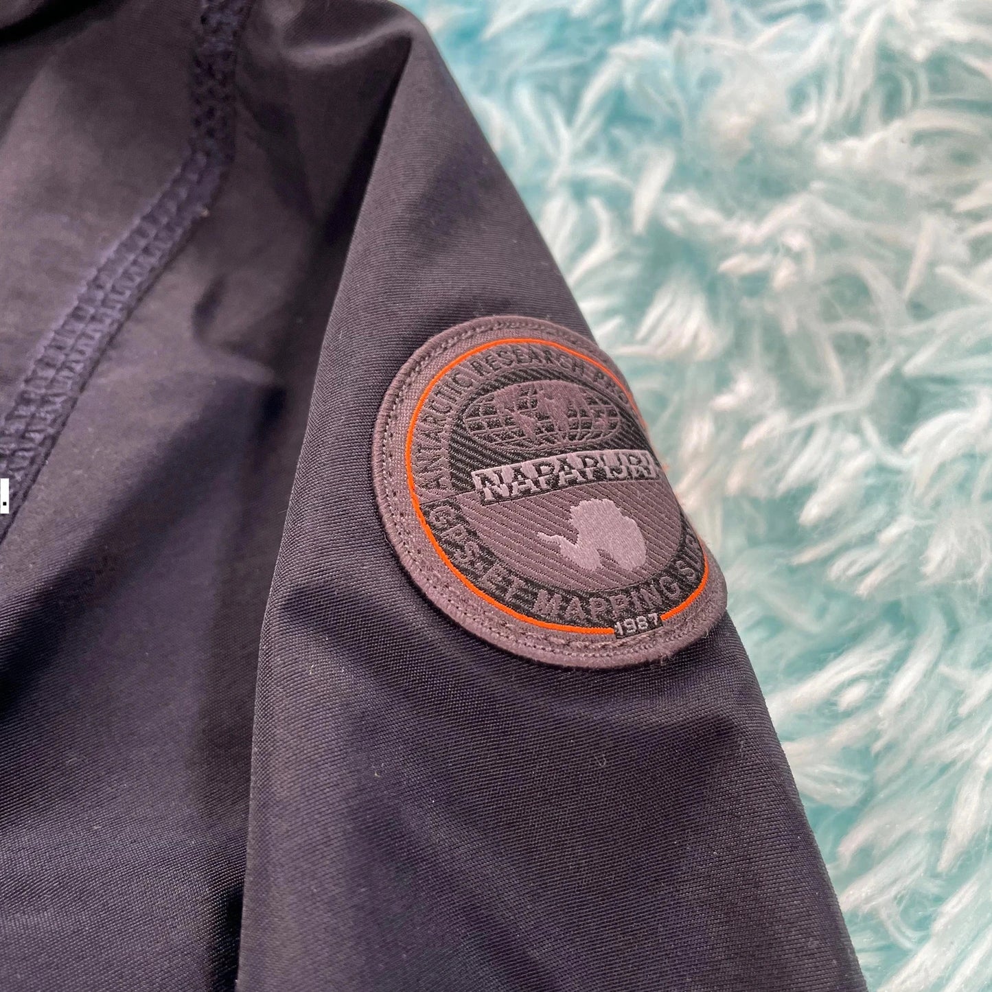 Vintage Navy Napapijri Fleeced Jacket - Size 10