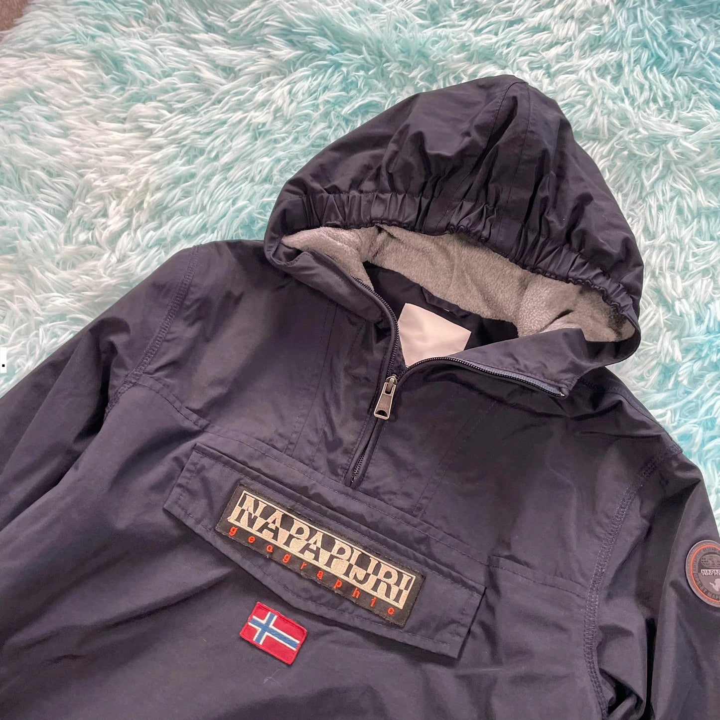Vintage Navy Napapijri Fleeced Jacket - Size 10