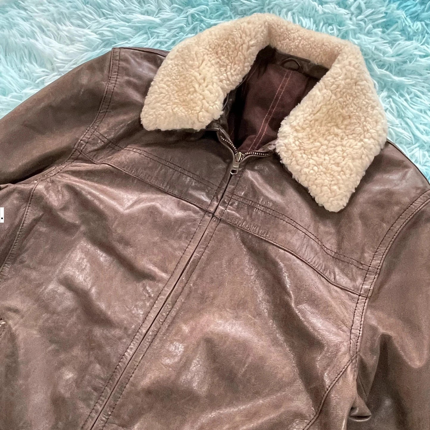 Vintage 90s Brown DNR Leather Jacket - XL