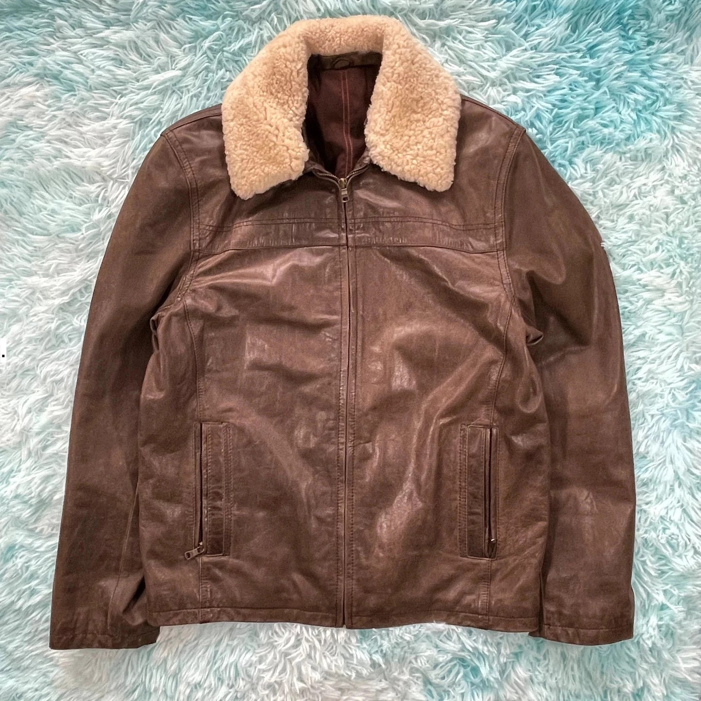 Vintage 90s Brown DNR Leather Jacket - XL