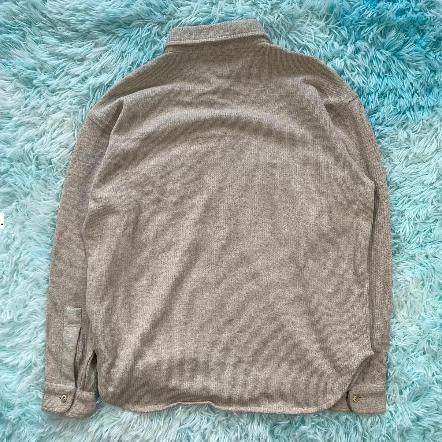 Vintage Beige Knitted Shirt - Medium
