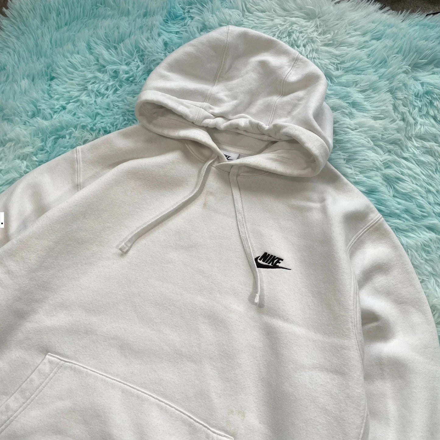 White Nike Hoodie Plain - Large