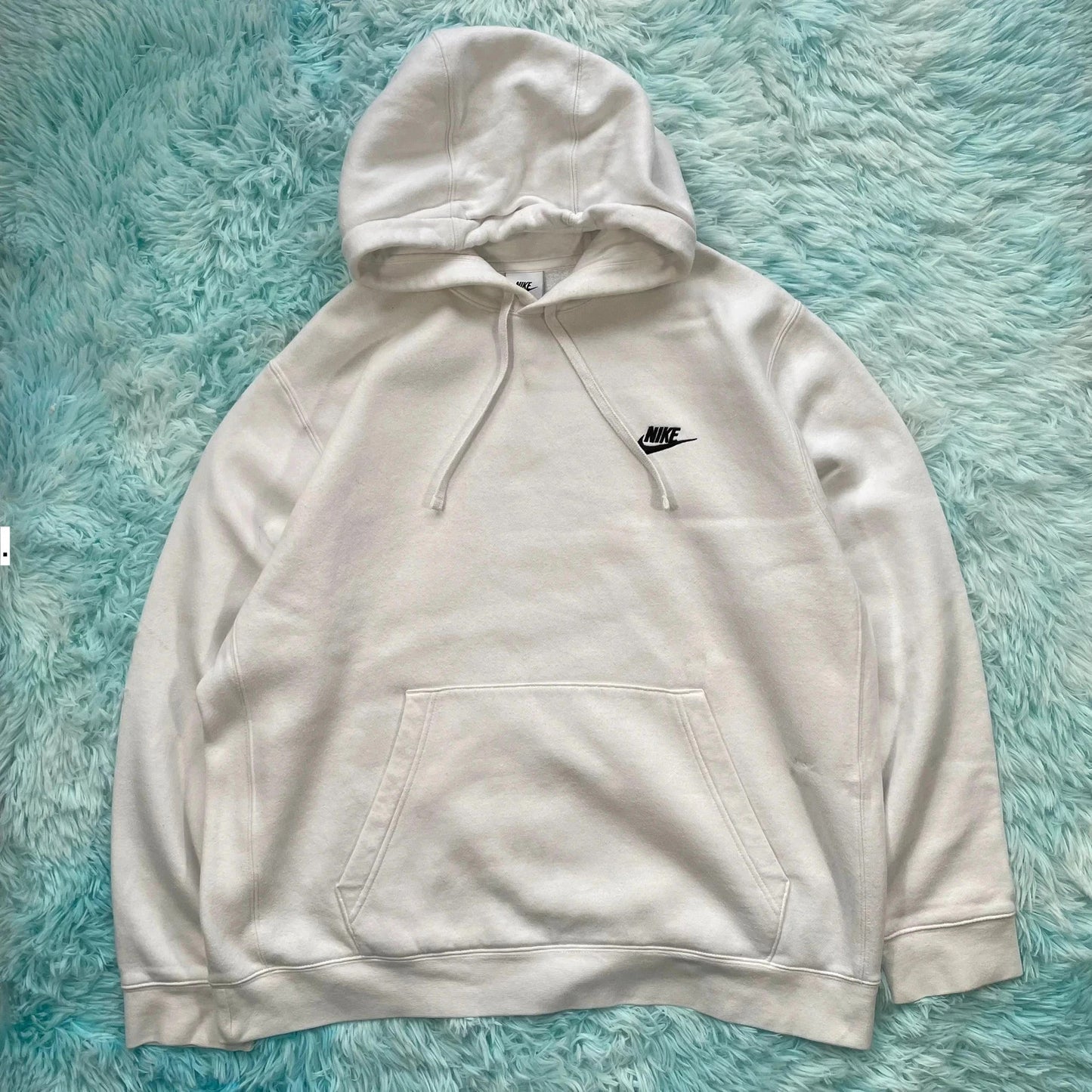 White Nike Hoodie Plain - Large