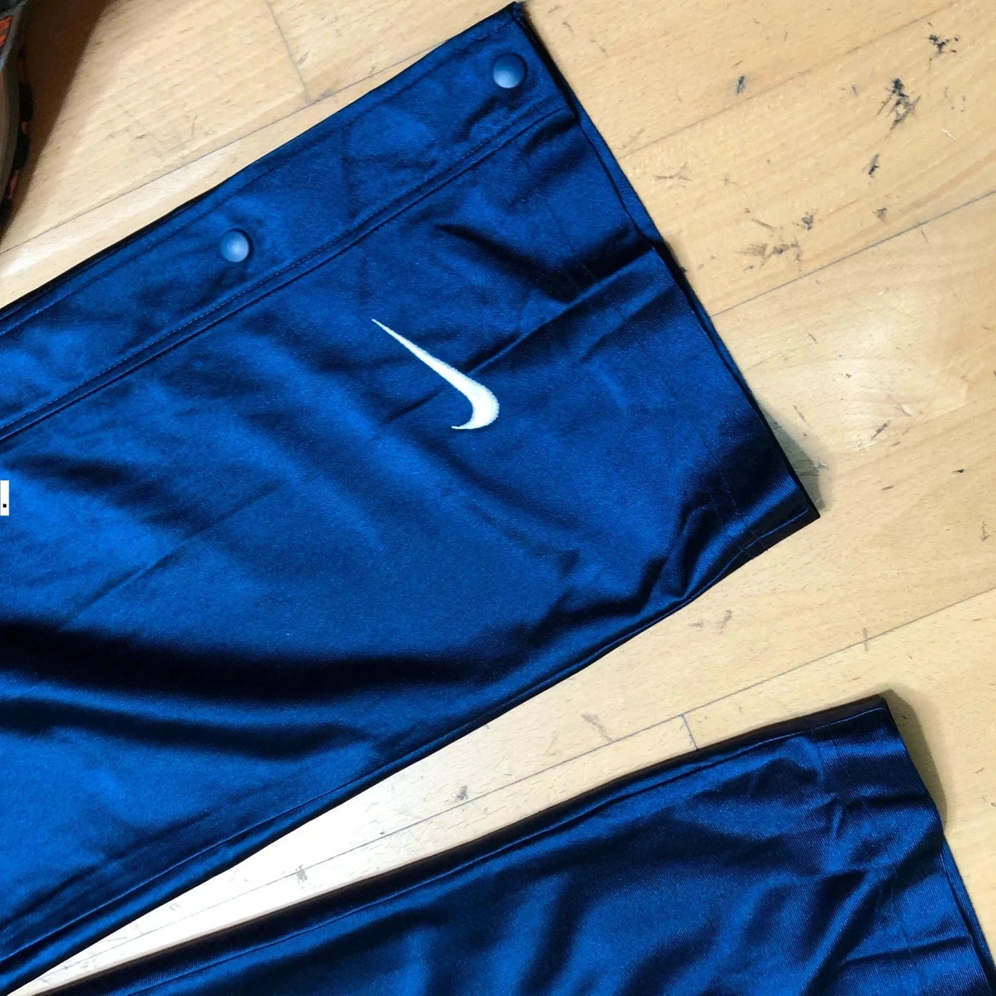 Vintage 90s Navy Blue Nike Tracksuit Bottoms Poppers - Small