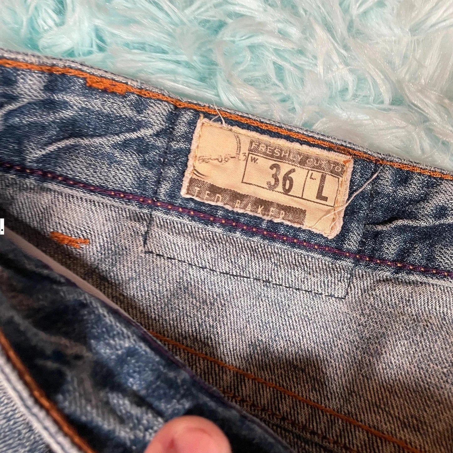 Vintage 00s Blue Ted Baker Jeans Straight Leg 36W 34L