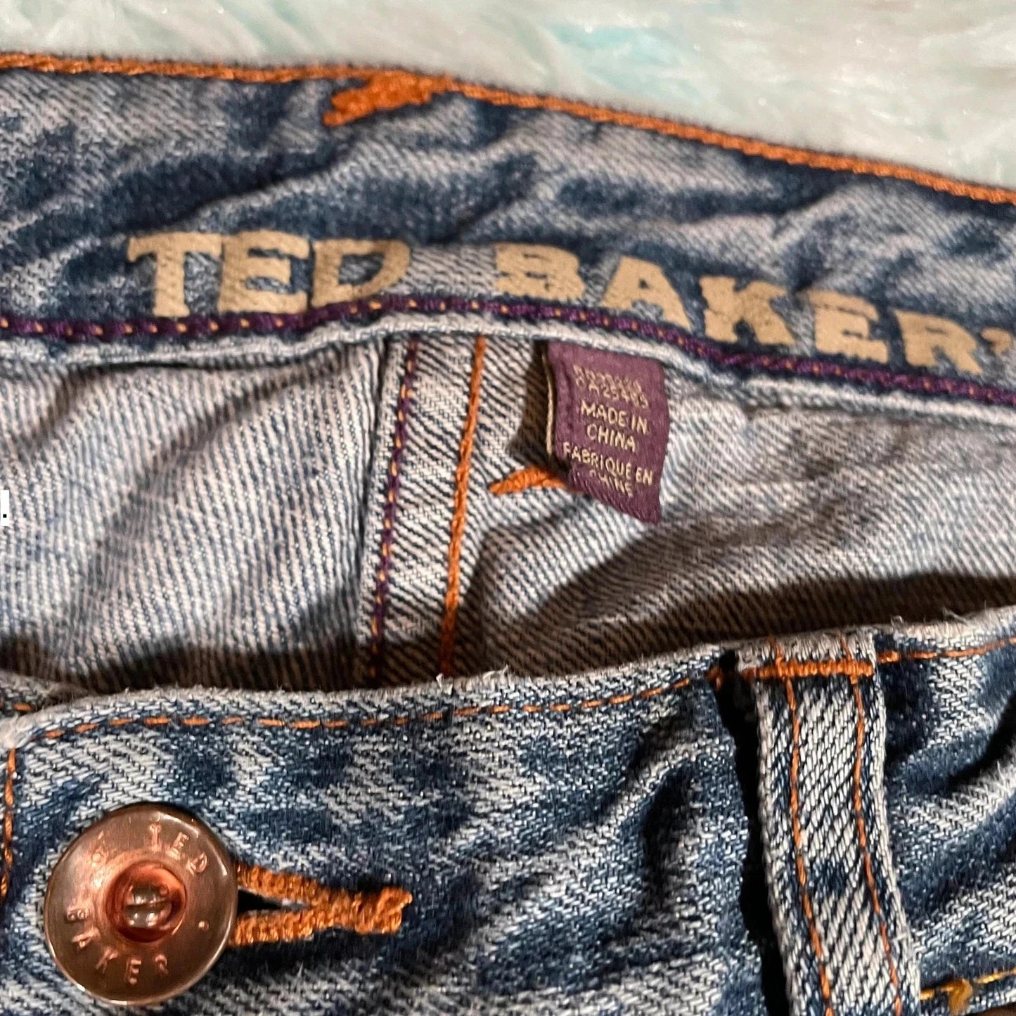 Vintage 00s Blue Ted Baker Jeans Straight Leg 36W 34L