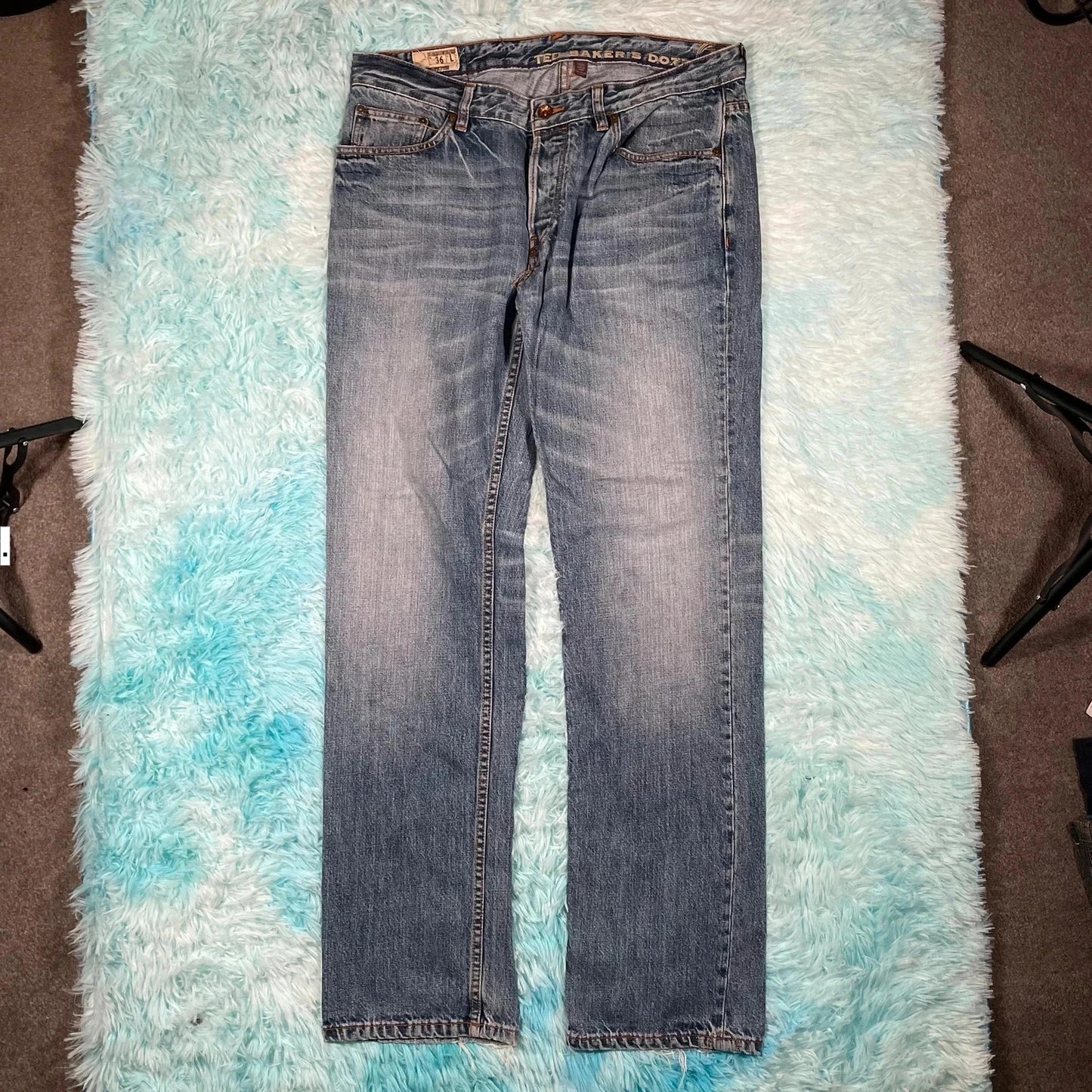Vintage 00s Blue Ted Baker Jeans Straight Leg 36W 34L