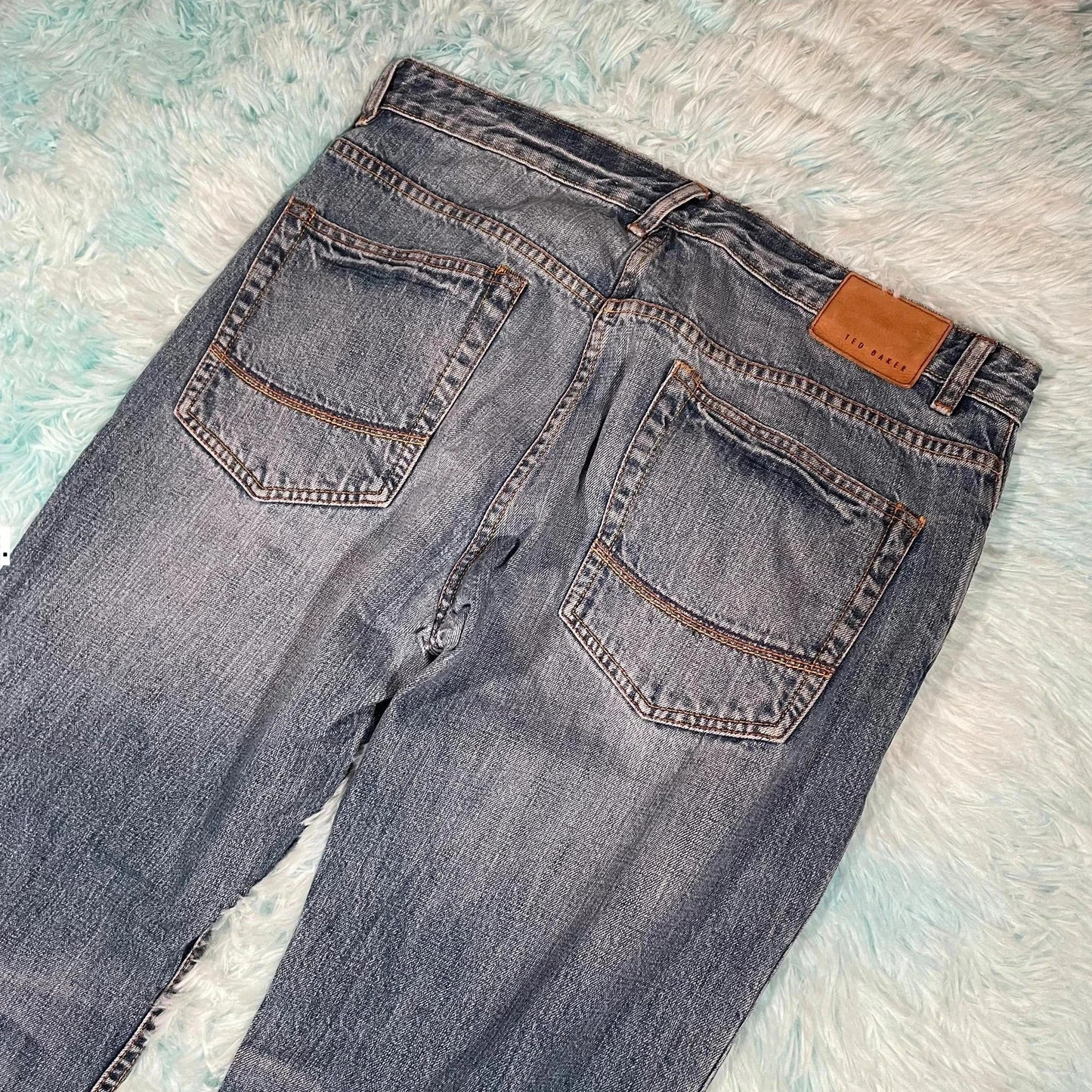 Vintage 00s Blue Ted Baker Jeans Straight Leg 36W 34L