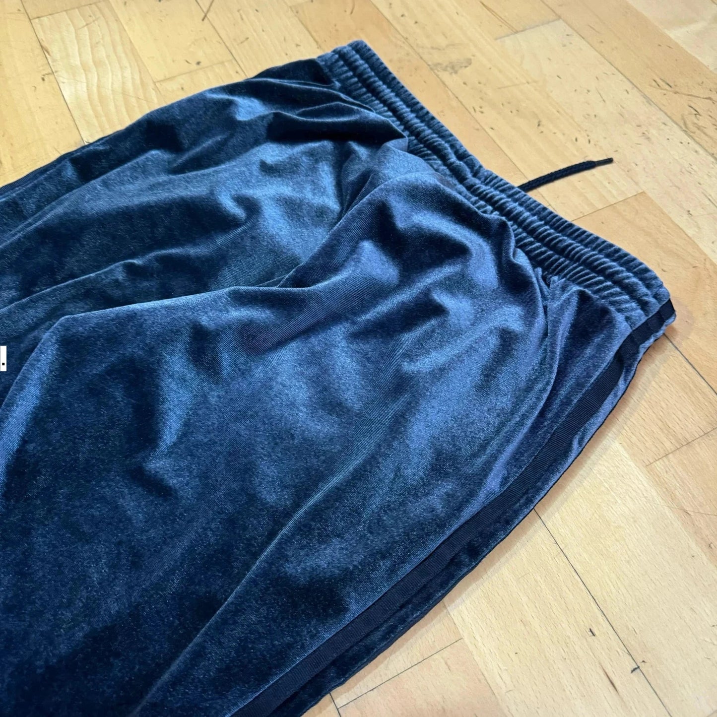 Dark Navy Adidas Velour Tracksuit Bottoms - Size 8