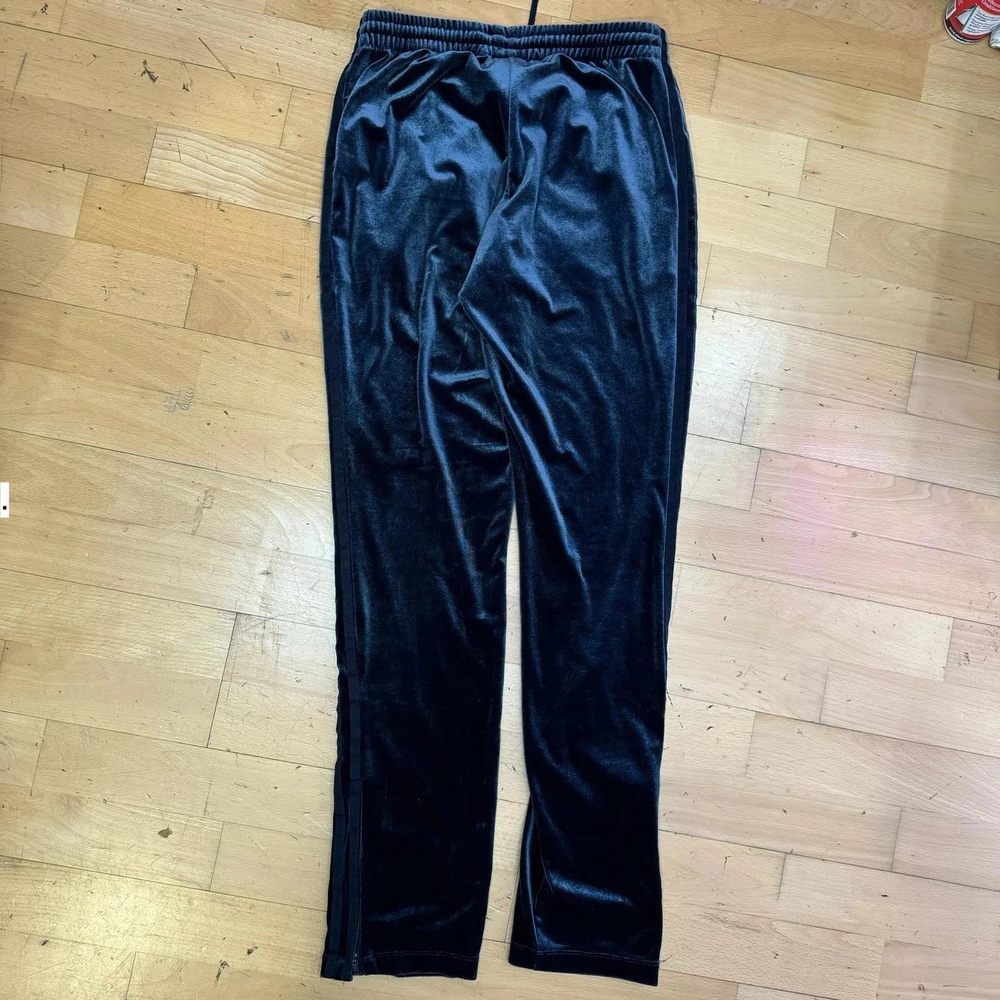 Dark Navy Adidas Velour Tracksuit Bottoms - Size 8