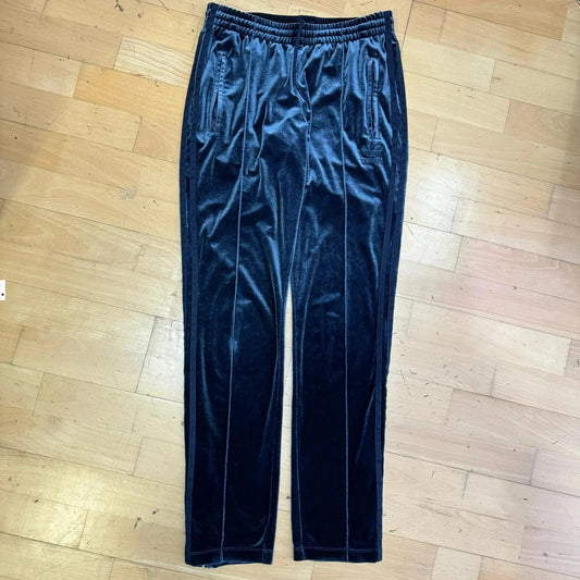 Dark Navy Adidas Velour Tracksuit Bottoms - Size 8