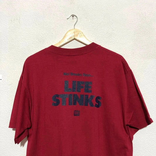 Vintage Red Life Stinks Mel Brooks Movie Promo T Shirt Graphic Print - XL