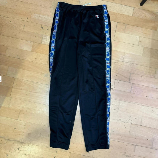 Vintage Black Champion Tracksuit Bottoms 90s Poppers - Medium